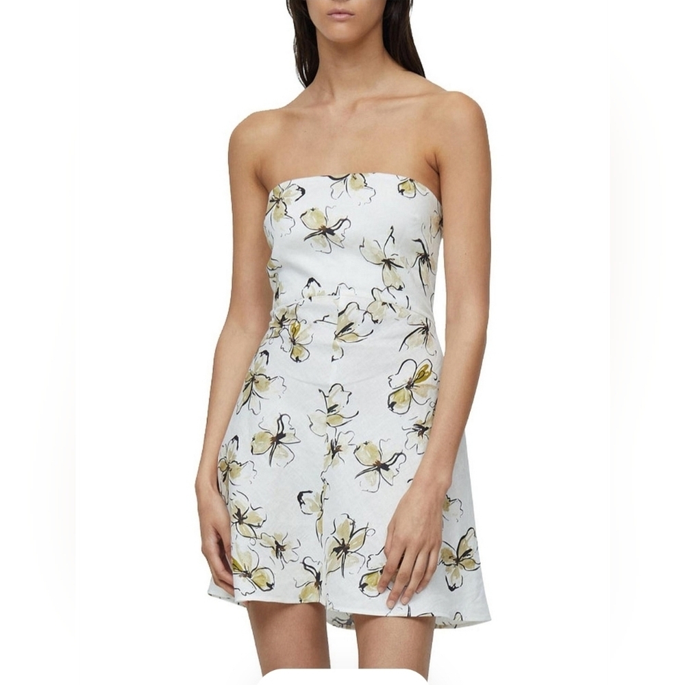 BEC & BRIDGE Giselle Floral-Print Linen Dress Size 2 NEW